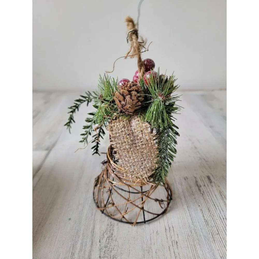 Glitter‎ mistletoe Pinecone branch wire Bell xmas